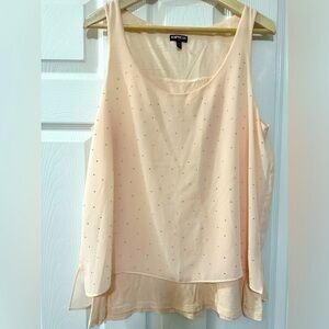 Express high low layered and embellished tank top. NWOT
